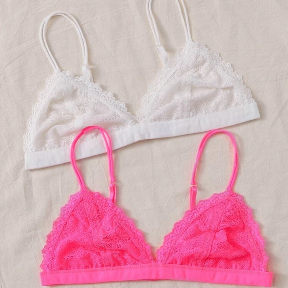 2pack Neon Lace Bra Set